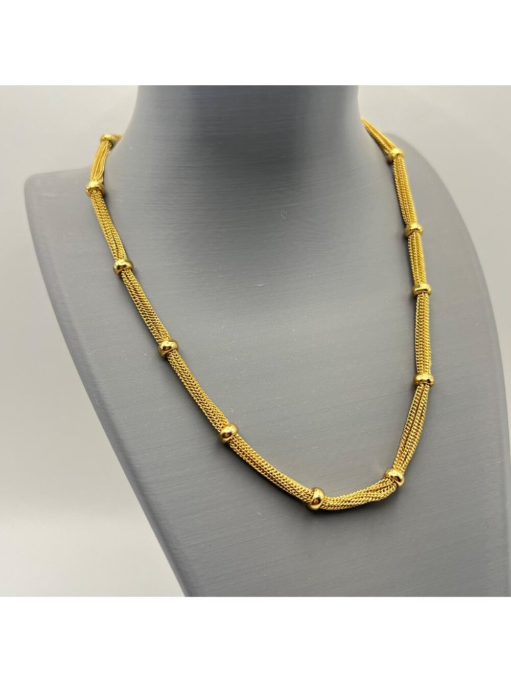NWT Anne Klein Gold Tone Multi Strand Woven Mesh Station Necklace 15.5-18.5" - Picture 7 of 9